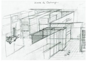 décor Walter – plan zone stockage hypermarché décor film – Isabelle Delbecq