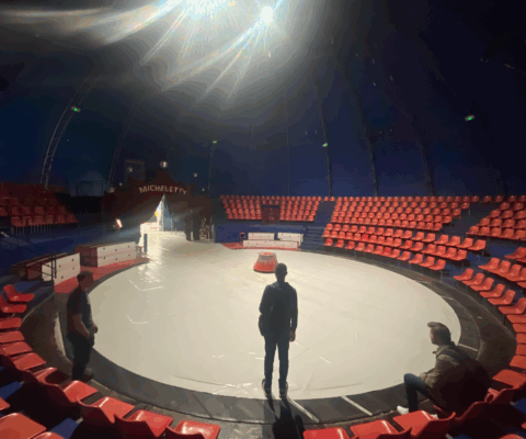 décor Challenger – grand ring sous chapiteau – Isabelle Delbecq